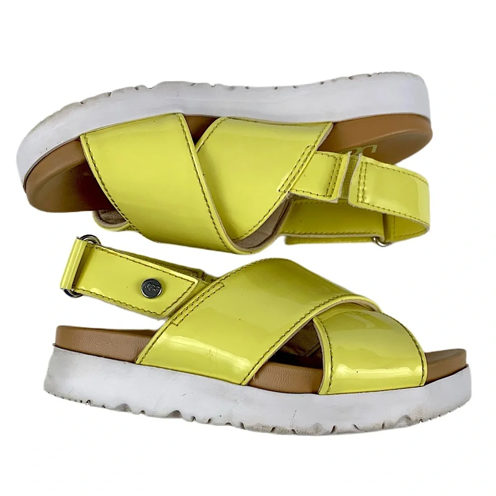 Uggs 2 Pair Girls Patent Leather Sandals Size 10